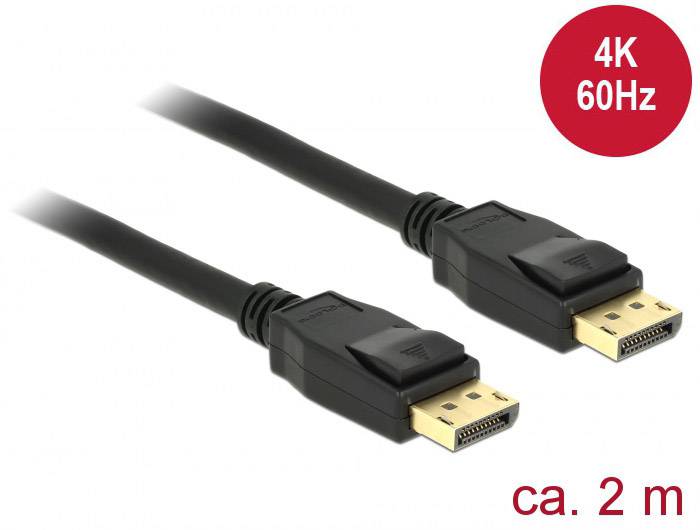 DELOCK Displayport Kabel Delock DP -> DP St/St 2.00m schwarz 4K