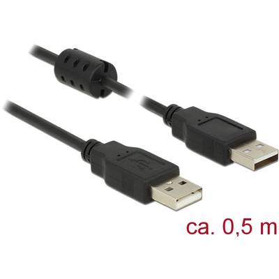 USB-Verlängerungskabel, Länge ca. 0,5 Meter, mit Ferritkern. Geeignet für Computer- und Peripheriegeräte zur Signalverstärkung.