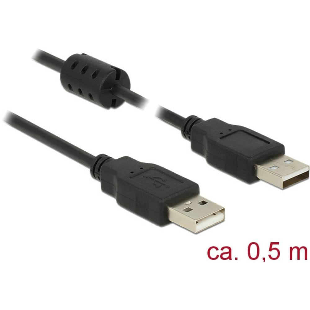 Delock Kabel USB 2.0 Typ-A Stecker > USB 2.0 Typ-A Stecker 0,5 m schwa