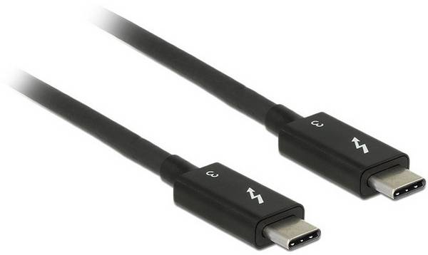 Delock Thunderbolt Anschlusskabel Thunderbolt™ (USB-C®) Stecker, Thunderbolt™ (USB-C®) Stecker 0.50 m Schwarz 84844  Thunderbolt™-Kabel