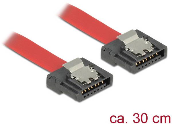 Delock Festplatten Anschlusskabel [1x SATA-Buchse 7pol. - 1x SATA-Buchse 7pol.] 0.30 m Rot