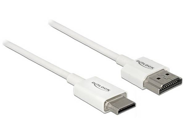 Delock HDMI Anschlusskabel HDMI-A Stecker, HDMI-Mini-C Stecker 1.00 m Weiß 85142 4K UHD, vergoldete Steckkontakte HDMI-Kabel