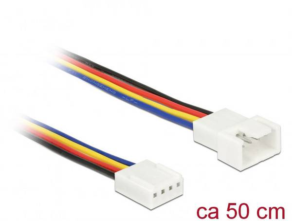 PC-Lüfter Anschlusskabel [1x PC-Lüfter Stecker 4pol. - 1x PC-Lüfter Buchse 4pol.] 0.50 m Bunt Delock