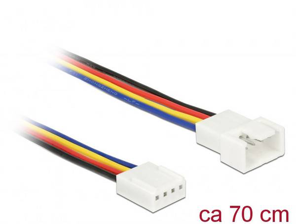 PC-Lüfter Anschlusskabel [1x PC-Lüfter Stecker 4pol. - 1x PC-Lüfter Buchse 4pol.] 0.70 m Bunt Delock