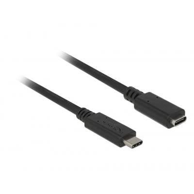 Delock USB-Kabel USB 3.2 Gen1 (USB 3.0 / USB 3.1 Gen1) USB-C® Stecker, USB-C® Buchse 2.00 m Schwarz  85542