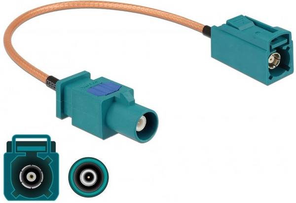 Delock WLAN-Antennen Anschlusskabel [1x Fakra-Stecker - 1x Fakra-Buchse] 20.00 cm Mehrfarbig