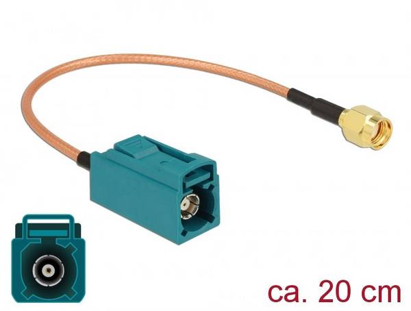 Delock Antennenkabel - FAKRA Z-Anschluss weiblich zu RP-SMA männlich - 20 cm - K