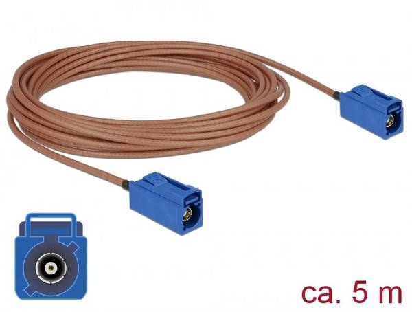 Delock WLAN-Antennen Anschlusskabel [1x Fakra-Buchse - 1x Fakra-Buchse] 5.00 m Mehrfarbig