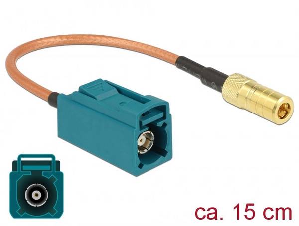 Delock WLAN-Antennen Anschlusskabel [1x Fakra-Buchse - 1x SMB-Buchse] 15.00 cm Mehrfarbig