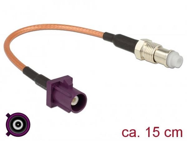Delock WLAN-Antennen Anschlusskabel [1x Fakra-Stecker - 1x FME-Buchse] 15.00 cm Mehrfarbig