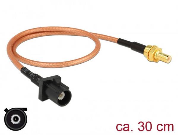 Delock WLAN-Antennen Anschlusskabel [1x Fakra-Stecker - 1x SMB-Stecker] 30.00 cm Transparent