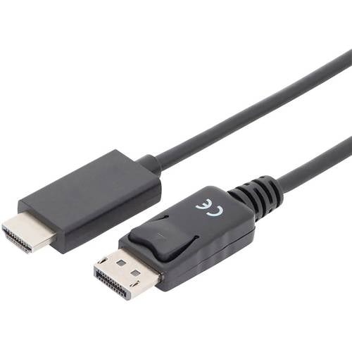 Digitus DisplayPort / HDMI Adapterkabel DisplayPort Stecker, HDMI-A Stecker 1.00 m Schwarz AK-340303-010-S dreifach gesc...