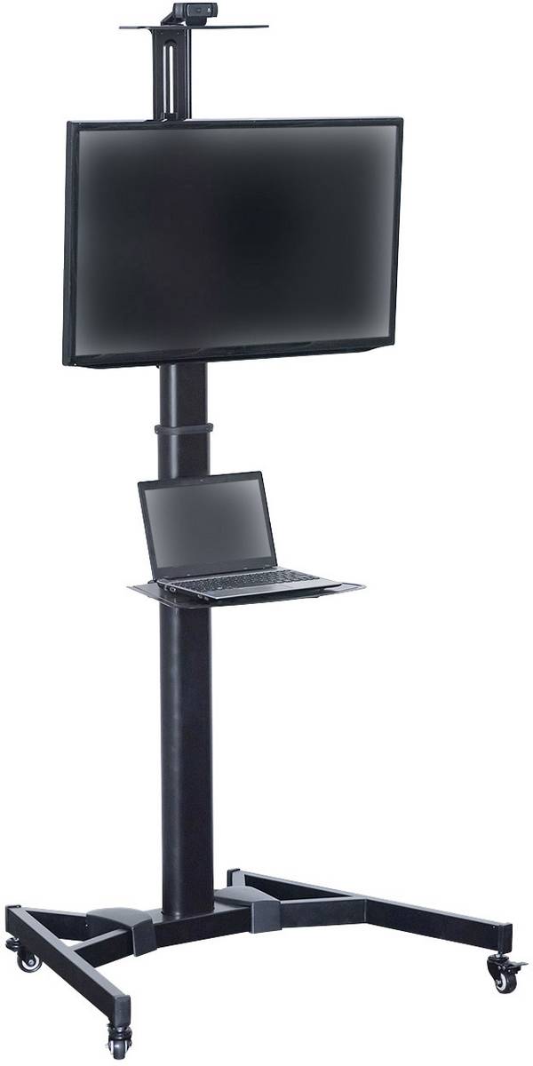 Digitus DA-90370 TV-Rollwagen 94,0 cm (37") - 177,8 cm (70") Neigbar, Höhenverstellbar Mit Tastaturablage, Mit Verriegelungsmechanismus, Verstellbare Verstrebung, Werkzeugfreie Einstellung des Neigungswinkels