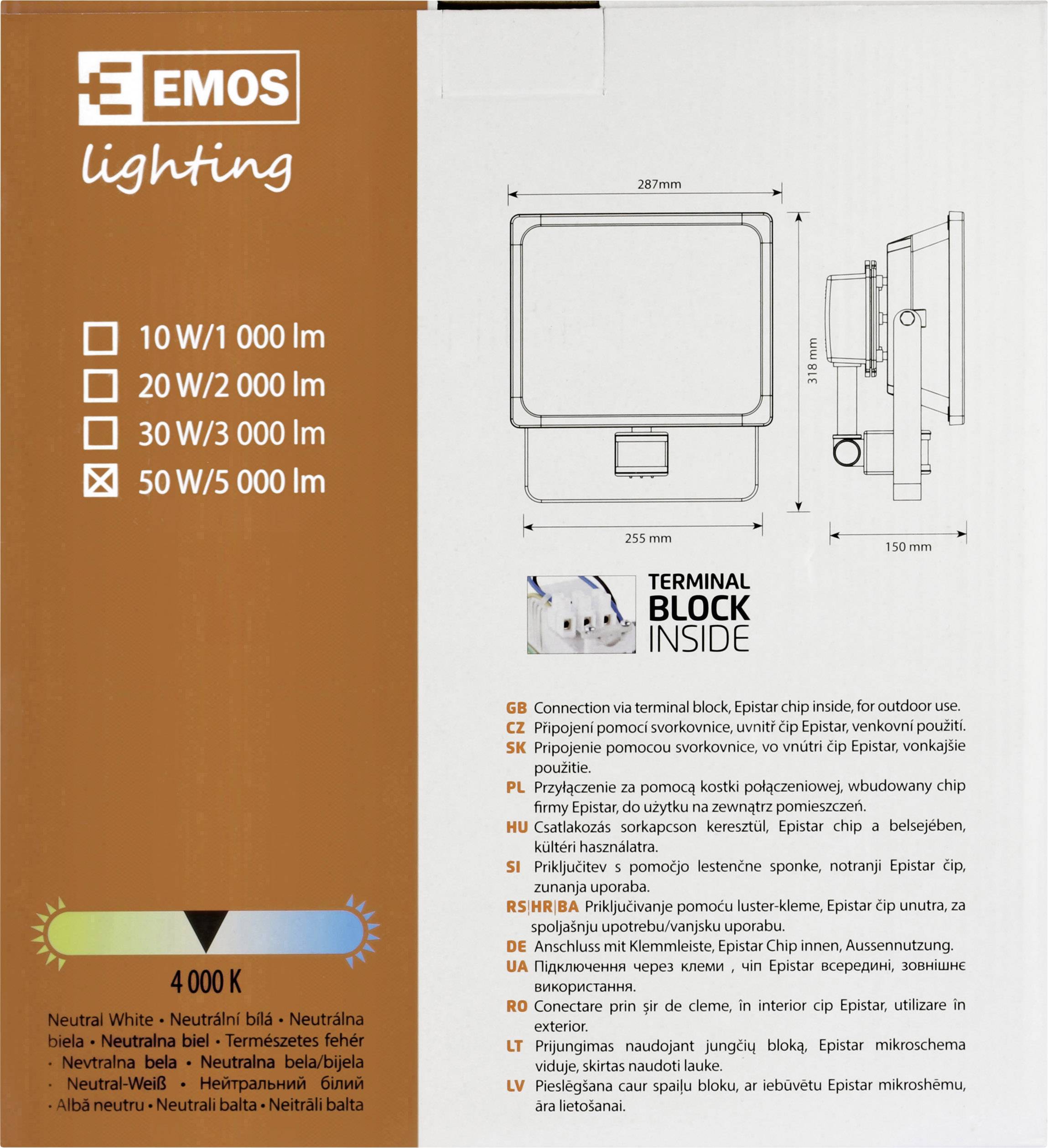 Emos Profi 850EMPR40WZS2740 LED-Außenstrahler mit Bewegungsmelder 50 W Neutralweiß-9