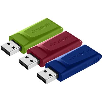 Verbatim Slider USB-Stick 16 GB Rot, Blau, Grün 49326 USB 2.0