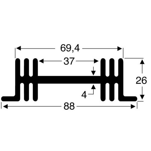 Fischer Elektronik 10019770 SK 36 50 SA Kühlkörper 3.8 K/W (L x B x H) 50 x 88 x 26 mm