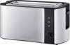 Severin AT 2590 Doppel-Langschlitztoaster mit Brötchenaufsatz Edelstahl, Schwarz