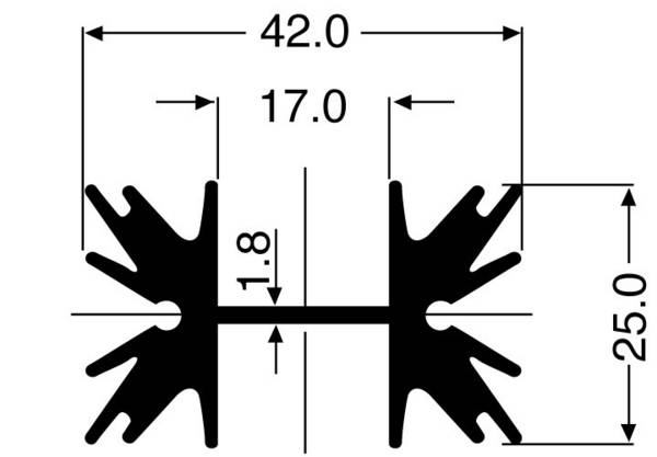 Fischer Elektronik 10019199 SK 129 50,8 STS Profilkühlkörper 4 K/W (L x B x H) 50 x 42 x 25 mm TO-220, SOT-32