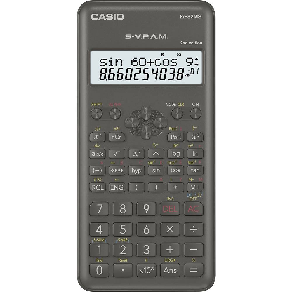 Casio FX-82MS-2 Schoolrekenmachine werkt op batterijen Zwart Aantal displayposities: 12
