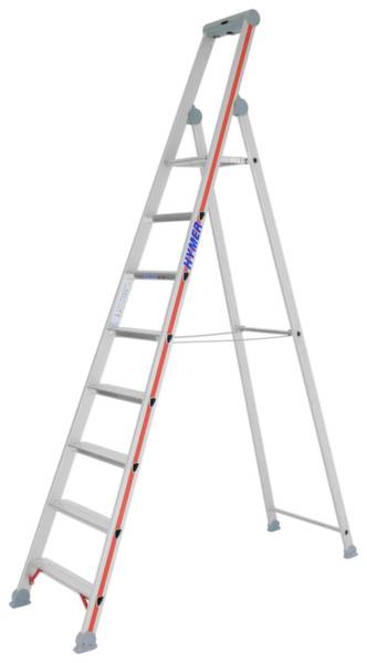 Stufen-Stehleiter, einseitig begehbar, Ablageschale mit Deckel + Eimerhaken 25 k-0