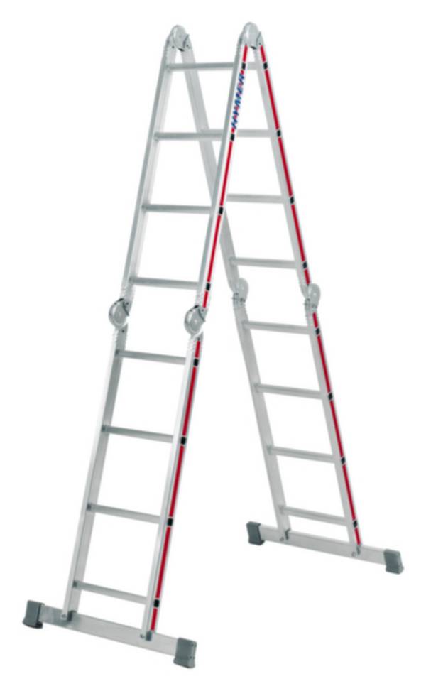 Vielzweckleiter Alu.Sprossen 4x4 geklappt H1200xB810xT300mm HYMER