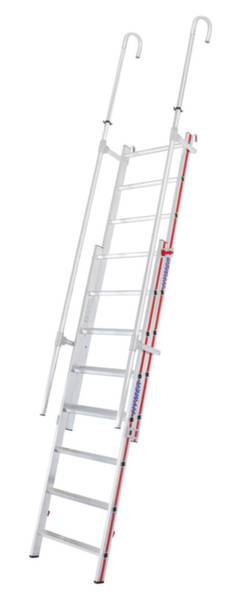 Hymer Einhänge-Schiebeleiter, 2x8 Sprossen, Länge eingef. 2,23 m / ausgef. 3,22 m-0