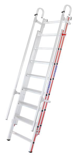 Hymer Einhänge-Schiebeleiter, 2x8 Sprossen, Länge eingef. 2,23 m / ausgef. 3,22 m-1