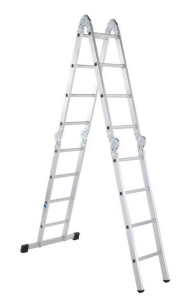 Vielzweckleiter, begehbare Stehleiter, Arbeitshöhe bis 5,80 m, 15,5 kg, Stehleiter  4,74m/ 2,30 m