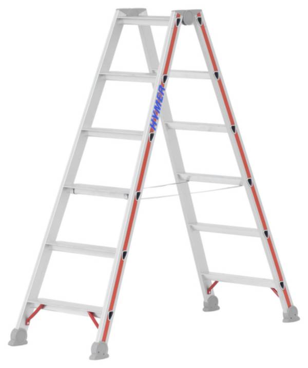 Stufenstehleiter beids 2x6 Stufen AH 2,38m
