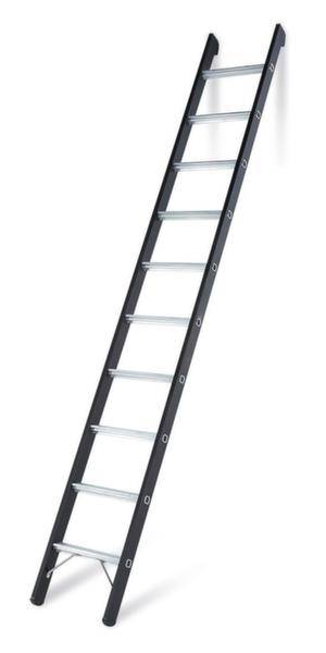 Anlegeleiter 10Sprossen Alu.schwarz elox.Leiterlänge 2940mm Arbeits-H.ca.3700mm