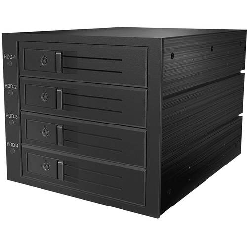 IB-564SSK, Backplane, 4x 3,5 SAS/SATA (I/II/III) HDD in 3x 5,25 Einschübe, Hot Swap, trägerloser HDD Einbau, Dual Host C...