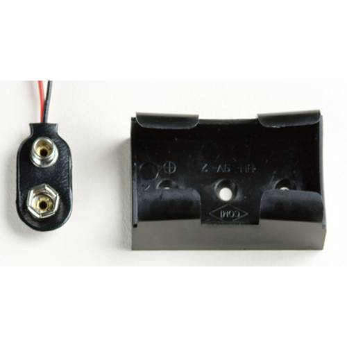 Takachi BH9V2 Batteriehalter 1x 9 V Block Druckknopfanschluss, Kabel (L x B x H) 49.3 x 29.2 x 20 mm