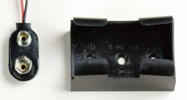 Takachi BH9V2 Batteriehalter 1x 9 V Block Druckknopfanschluss, Kabel (L x B x H) 49.3 x 29.2 x 20 mm