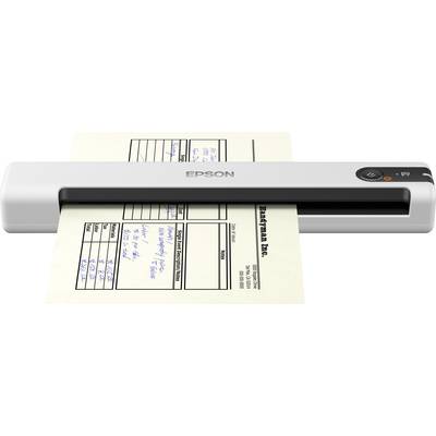 Ein Dokumentenscanner scannt ein Formular mit Tabellen und handgeschriebenen Notizen. Der Scanner ist von der Marke Epson.