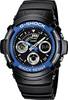 Casio Chronograph Armbanduhr AW-591-2AER (L x B x H) 52 x 46.4 x 14.9 mm Blau, Schwarz Gehäusematerial=Edelstahl, Resin Material (Armband)=Resin (AW-591-2AER)