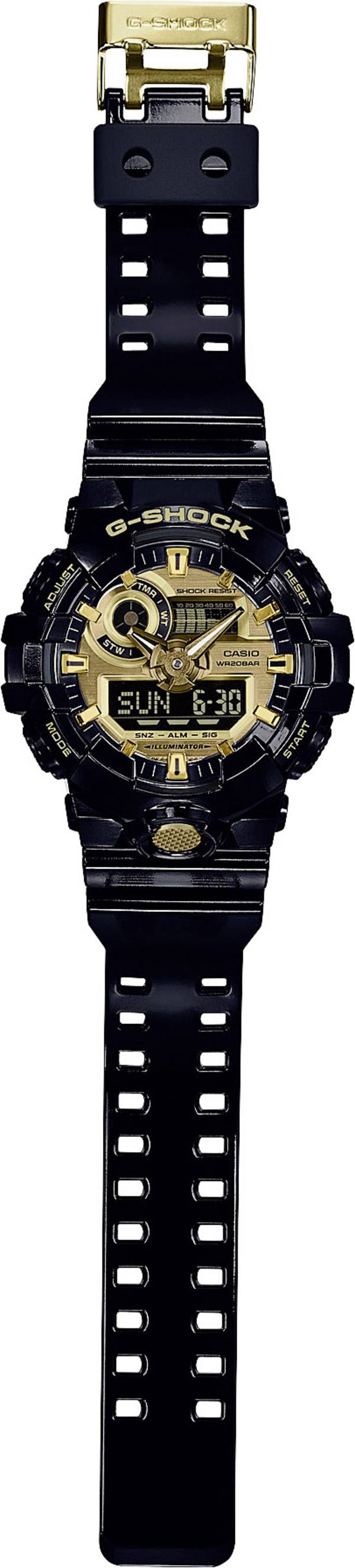 Casio Quarz Armbanduhr GA-710GB-1AER (L x B x H) 57.5 x 53.4 x 18.4 mm Schwarz Gehäusematerial=Harz Material (Armband)=Harz