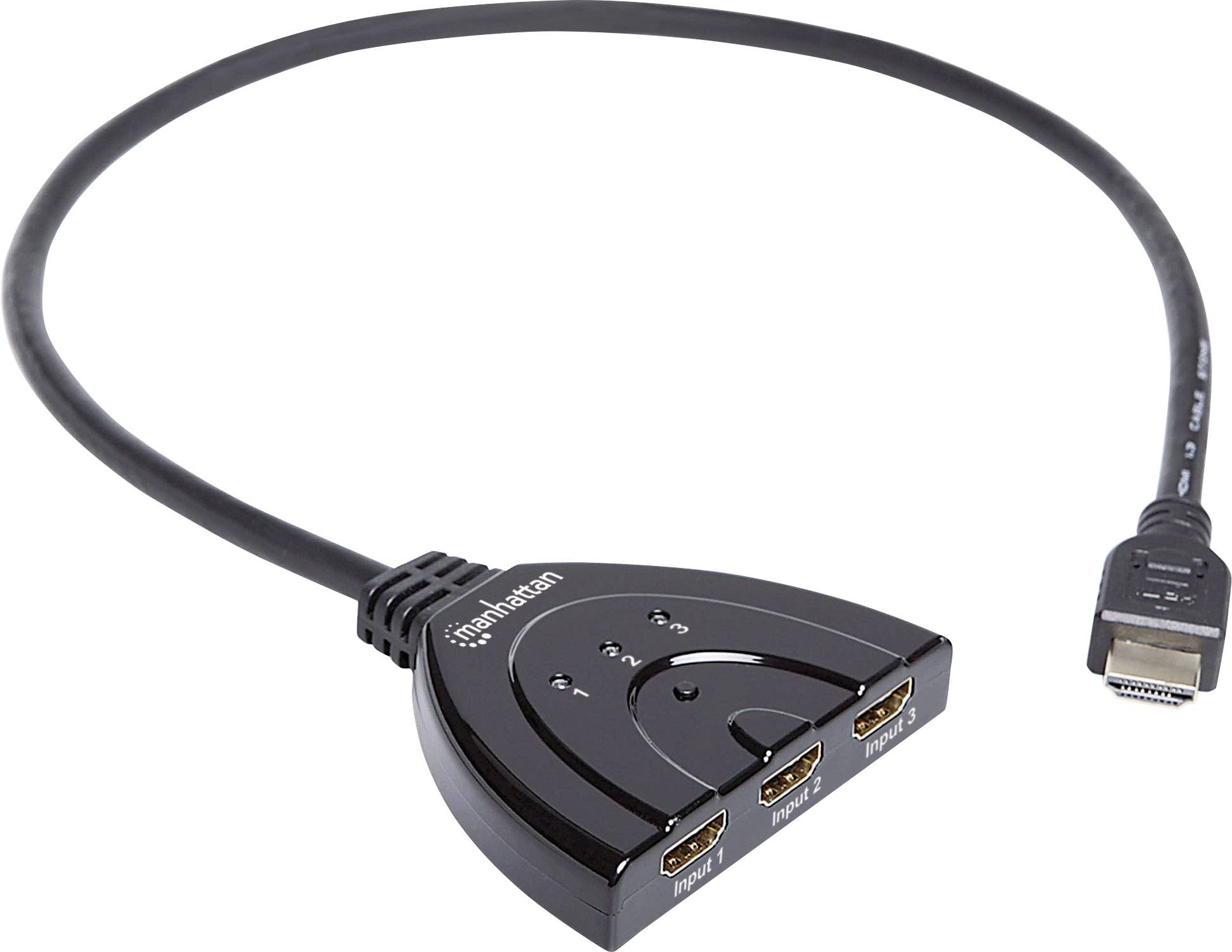 MANHATTAN 1080p 3-Port HDMI-Switch integriertes Kabel sw