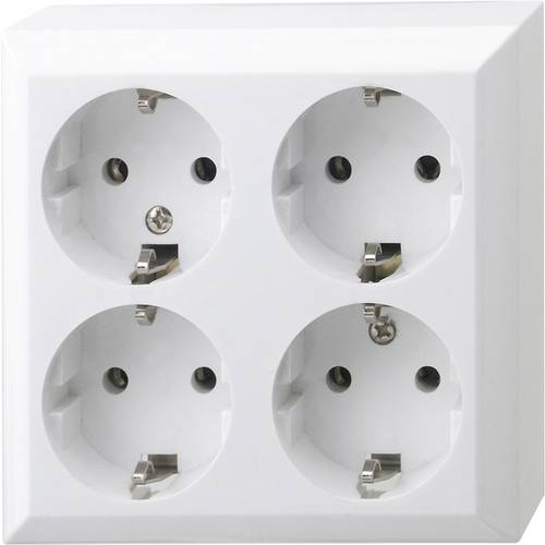 REV 4fach Komplett Steckdose Weiß 0510172555 1 St.