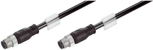 Zwei schwarze Kabel mit runden Steckverbindern an beiden Enden. Die Stecker haben metallische Gewinde und sind für industrielle Anwendungen geeignet.