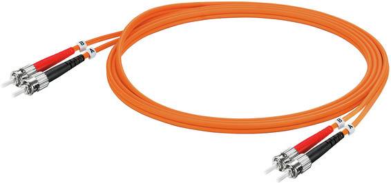 Weidmüller 1433990020 Glasfaser LWL Anschlusskabel 2.00 m Orange [1x ST-Stecker - 1x ST-Stecker] 50/125 µ Multimode OM2