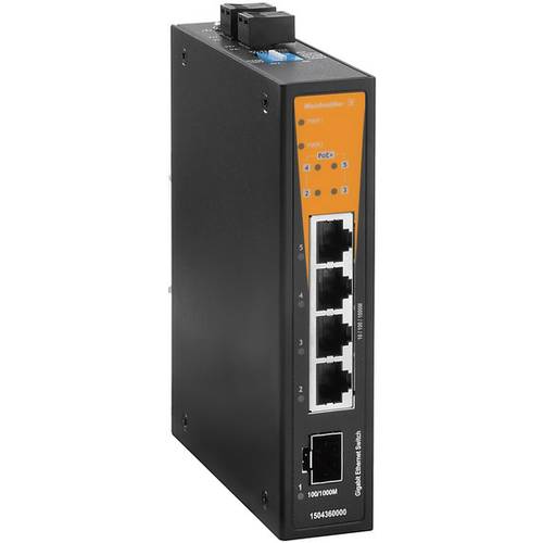 Weidmüller IE-SW-BL05-1GS-4GTPOE Industrial Ethernet Switch 10 / 100 / 1000 MBit/s PoE-Funktion