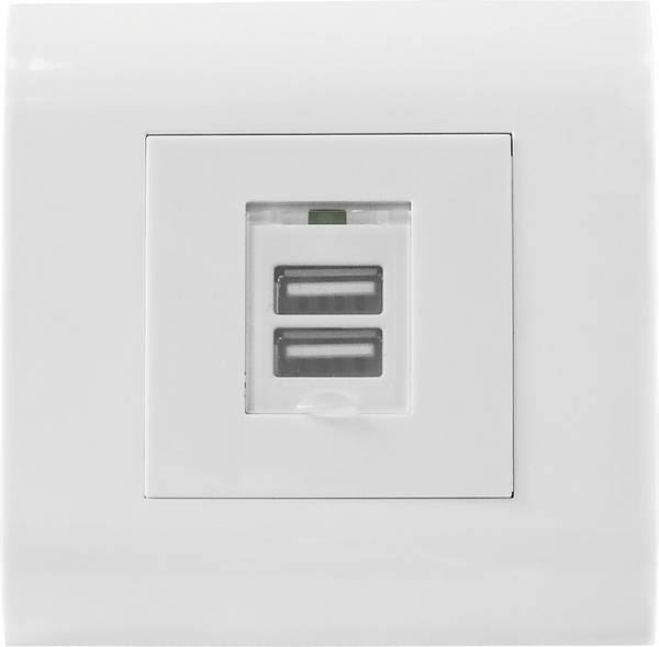 Intellinet 772211 2fach USB-Ladesteckdose mit USB IP20 Weiß