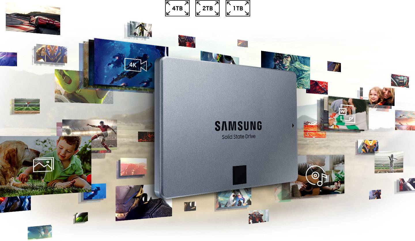 Samsung 860 QVO 2 TB Interne SATA SSD 6.35 cm (2.5 Zoll) SATA 6 Gb/s Retail MZ-76Q2T0BW-5