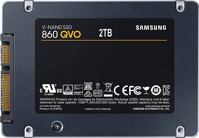 Samsung 860 QVO 2 TB Interne SATA SSD 6.35 cm (2.5 Zoll) SATA 6 Gb/s Retail MZ-76Q2T0BW-9