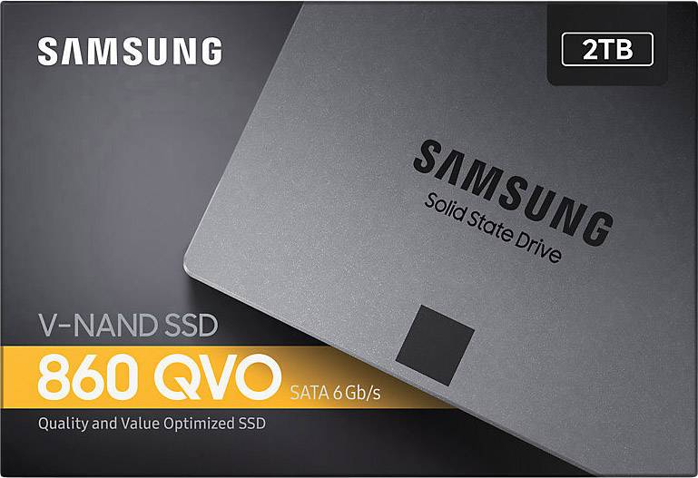 Samsung 860 QVO 2 TB Interne SATA SSD 6.35 cm (2.5 Zoll) SATA 6 Gb/s Retail MZ-76Q2T0BW-10