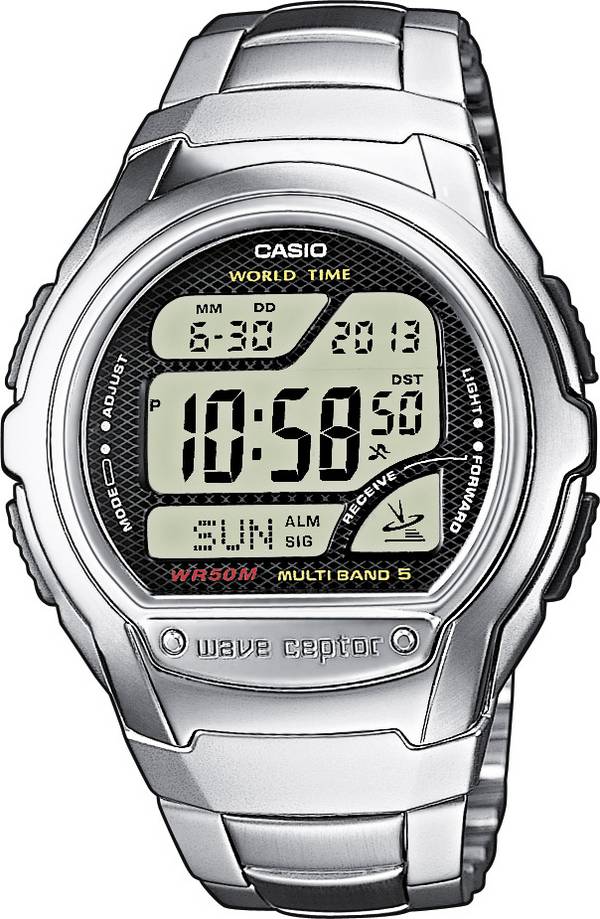 Casio Funk Armbanduhr WV-58DE-1AVEF (L x B x H) 53.4 x 43.7 x 12 mm Silber Gehäusematerial=Edelstahl, Harz Material (Armband)=Edelstahl