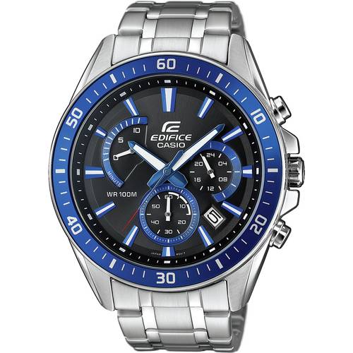 Casio Chronograph Armbanduhr EFR-552D-1A2VUEF (L x B x H) 53 x 47 x 12.3 mm Silber-Blau Gehäusematerial=Edelstahl Materi...