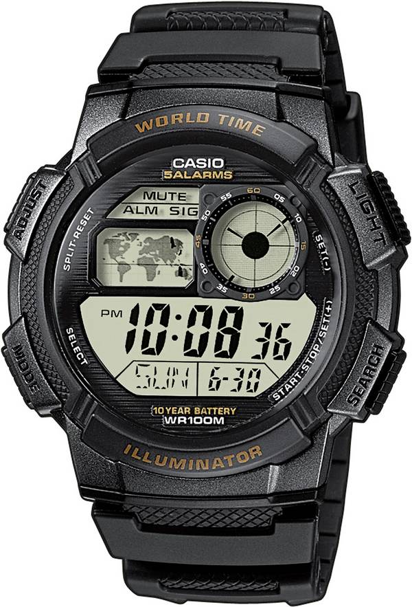 Casio Quarz Armbanduhr AE-1000W-1AVEF (L x B x H) 48.1 x 43.7 x 13.7 mm Schwarz Gehäusematerial=Harz Material (Armband)=Harz