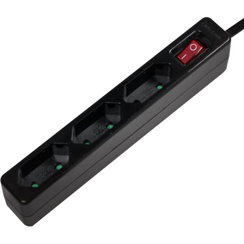 Thumbnail - LogiLink LPS230B Steckdosenleiste mit Schalter 3fach Schwarz Konturenstecker 1 St.