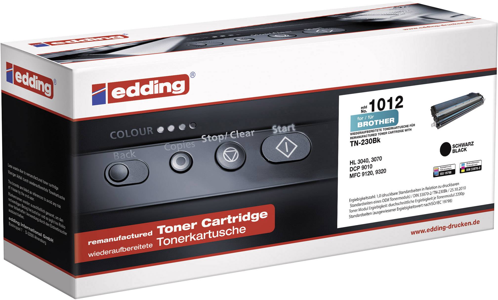 EDDING Toner ersetzt Brother TN-230BK, TN230BK Kompatibel Schwarz 2200 Seiten edding 1012